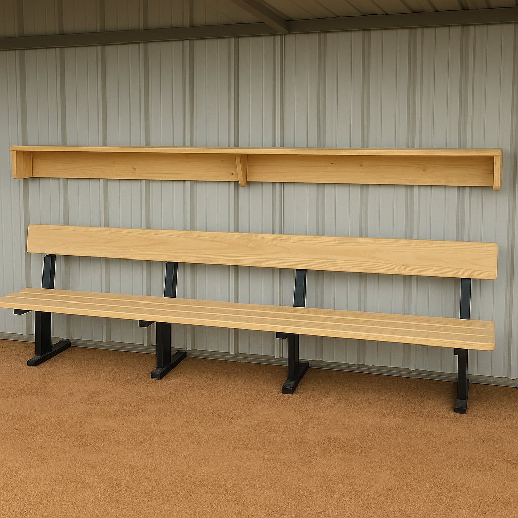 Wooden Benches and Shelving
